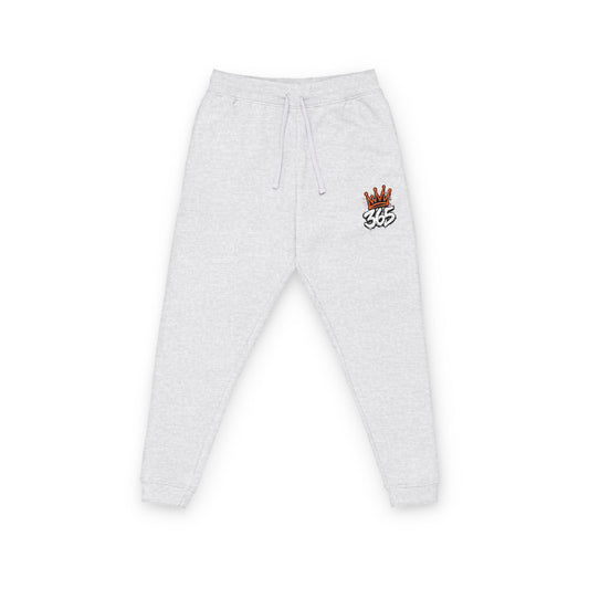 Flame Skull Embroidered Fleece Joggers