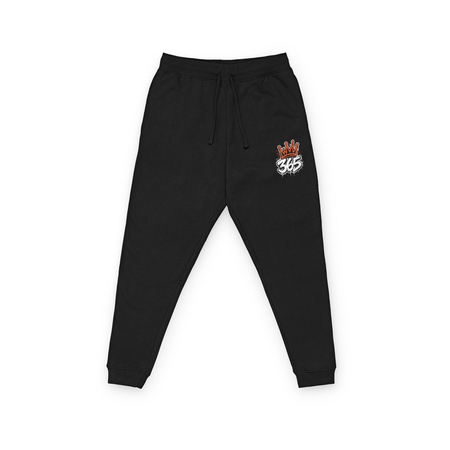 Fox Floral Embroidered Fleece Joggers