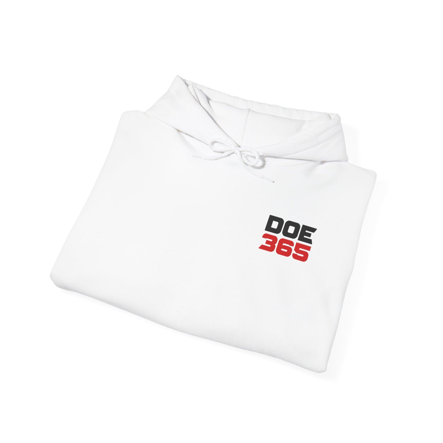 Doe365 Hoodie — Minimal Chest Logo Pullover Hooded Sweatshirt