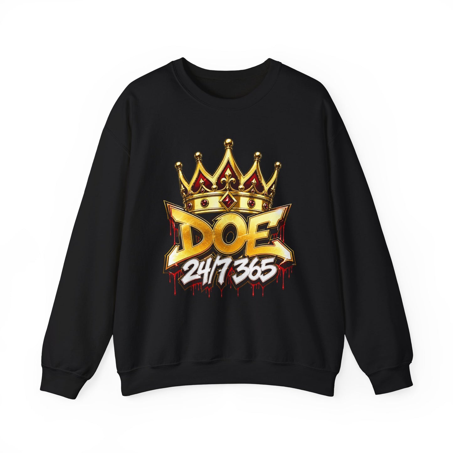 Doe Crown Sweatshirt — "DOE 24/7/365" Graffiti Crewneck