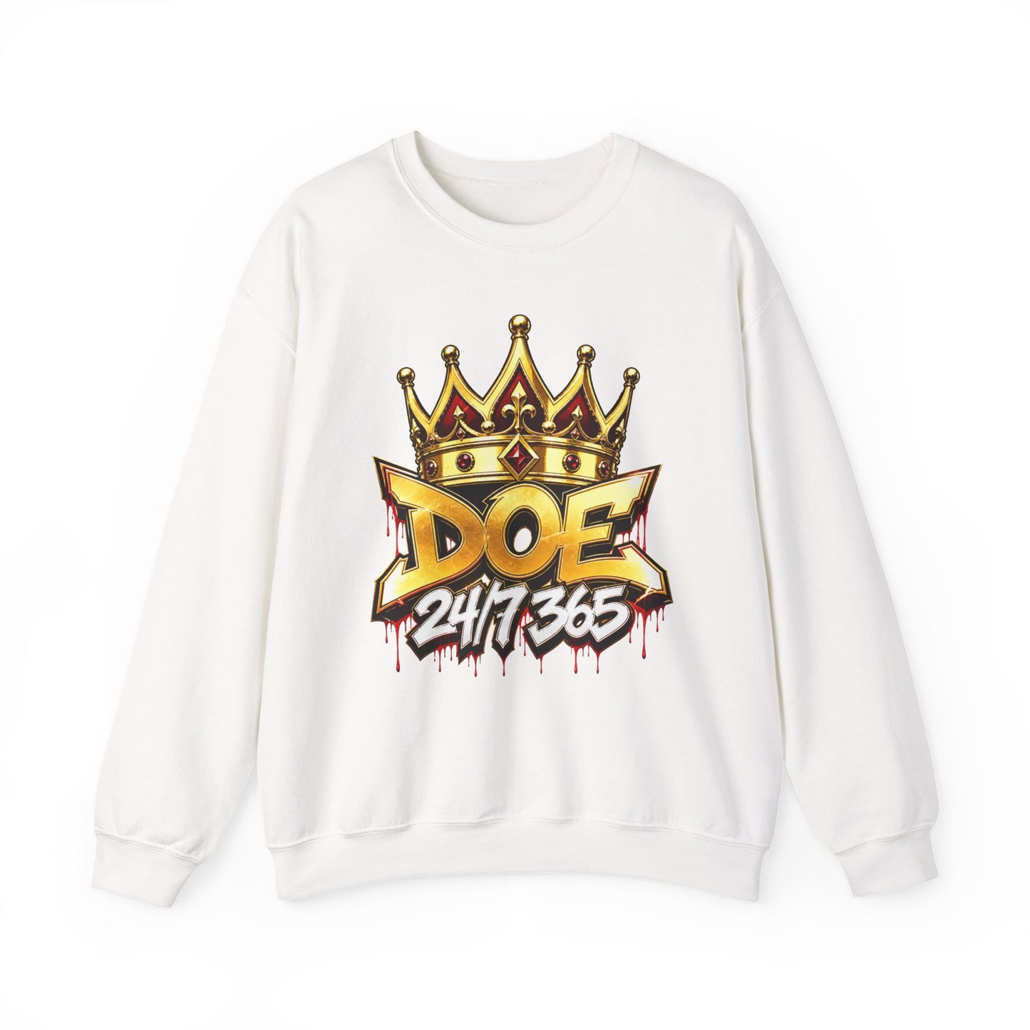 Doe Crown Sweatshirt — "DOE 24/7/365" Graffiti Crewneck
