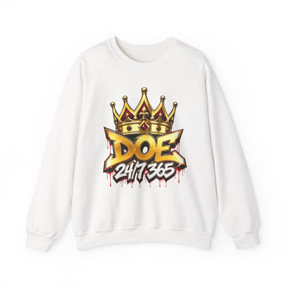 Doe Crown Sweatshirt — "DOE 24/7/365" Graffiti Crewneck