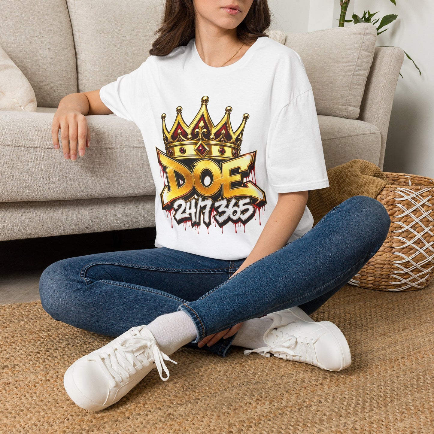 Doe 24/7/365 Crown T-Shirt — Bold Streetwear Graphic Tee