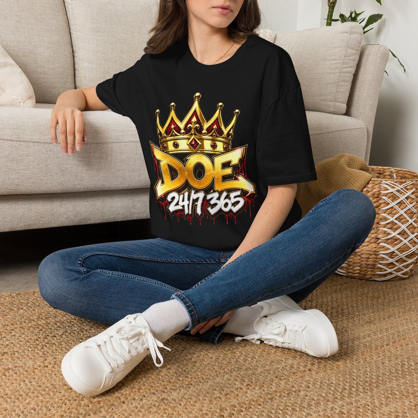 Doe 24/7/365 Crown T-Shirt — Bold Streetwear Graphic Tee