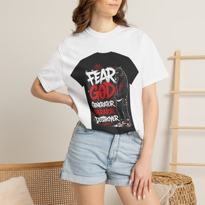 Fear God Graphic T-Shirt — Streetwear Tee with 'Fear God' Bold Graffiti Design