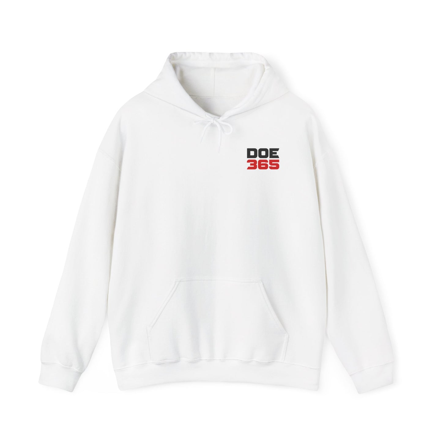 Doe365 Hoodie — Minimal Chest Logo Pullover Hooded Sweatshirt