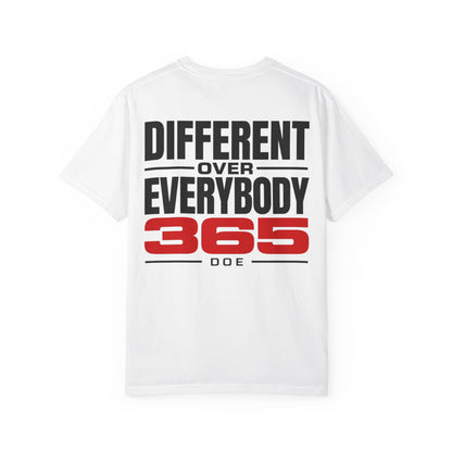 DOE 365 T-Shirt — "Different Over Everybody 365" Graphic Tee