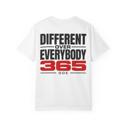 DOE 365 T-Shirt — "Different Over Everybody 365" Graphic Tee