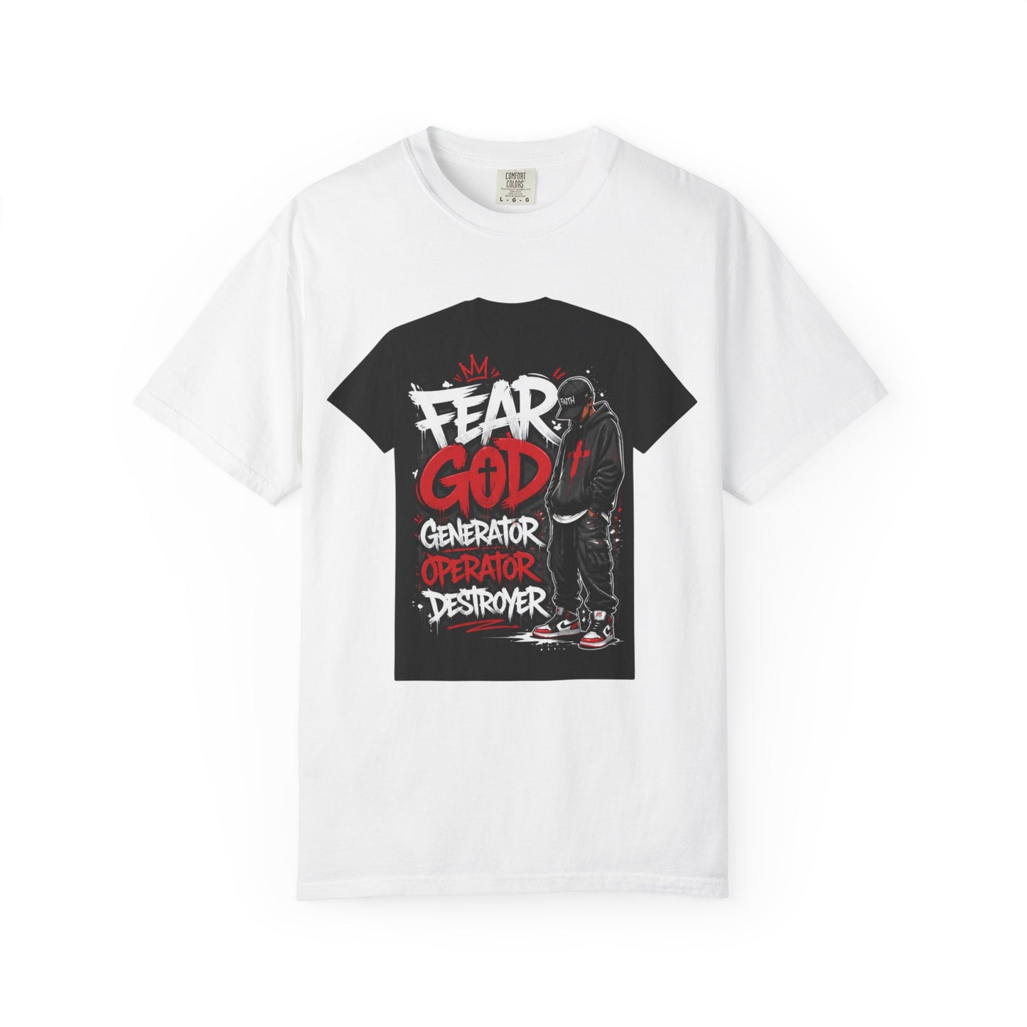Fear God Graphic T-Shirt — Streetwear Tee with 'Fear God' Bold Graffiti Design