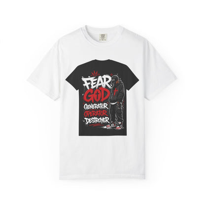 Fear God Graphic T-Shirt — Streetwear Tee with 'Fear God' Bold Graffiti Design